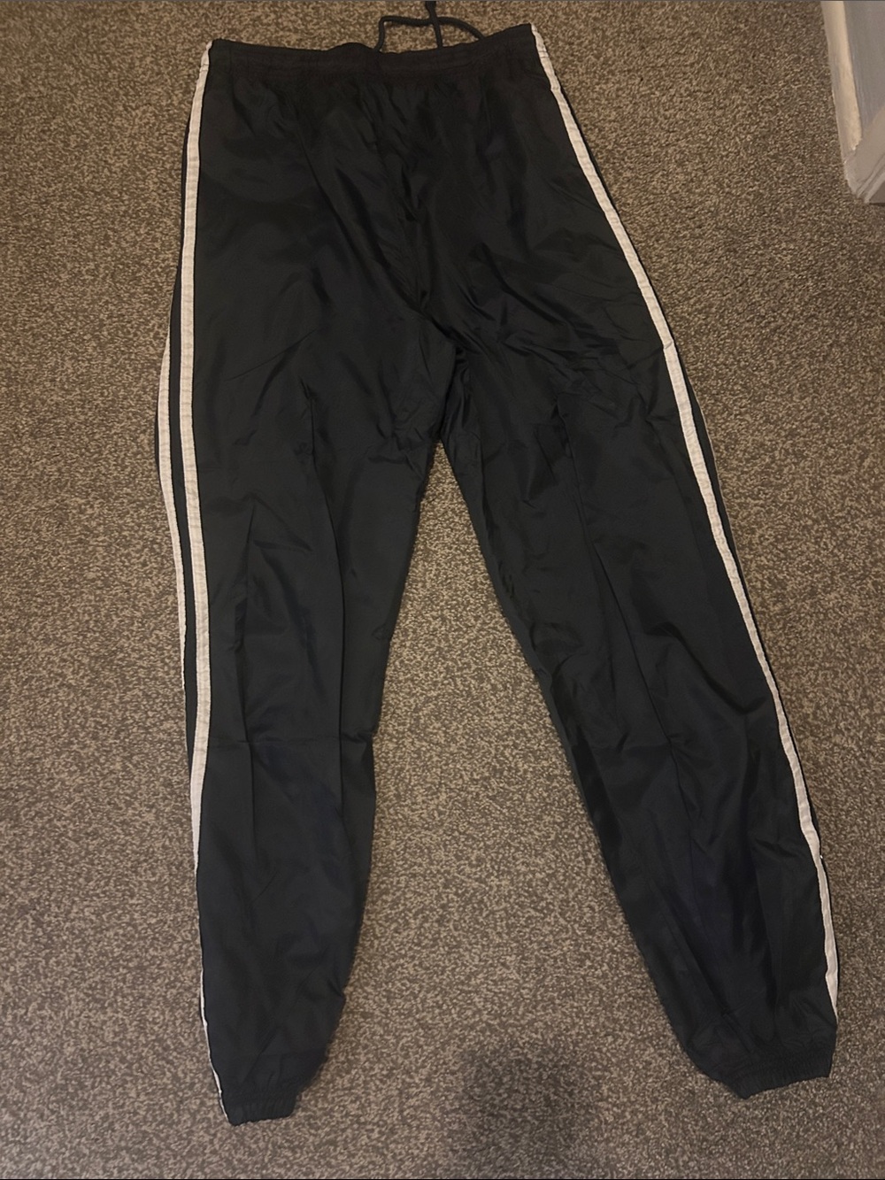 Grand Slam Black Track Pants with White Side Stripes